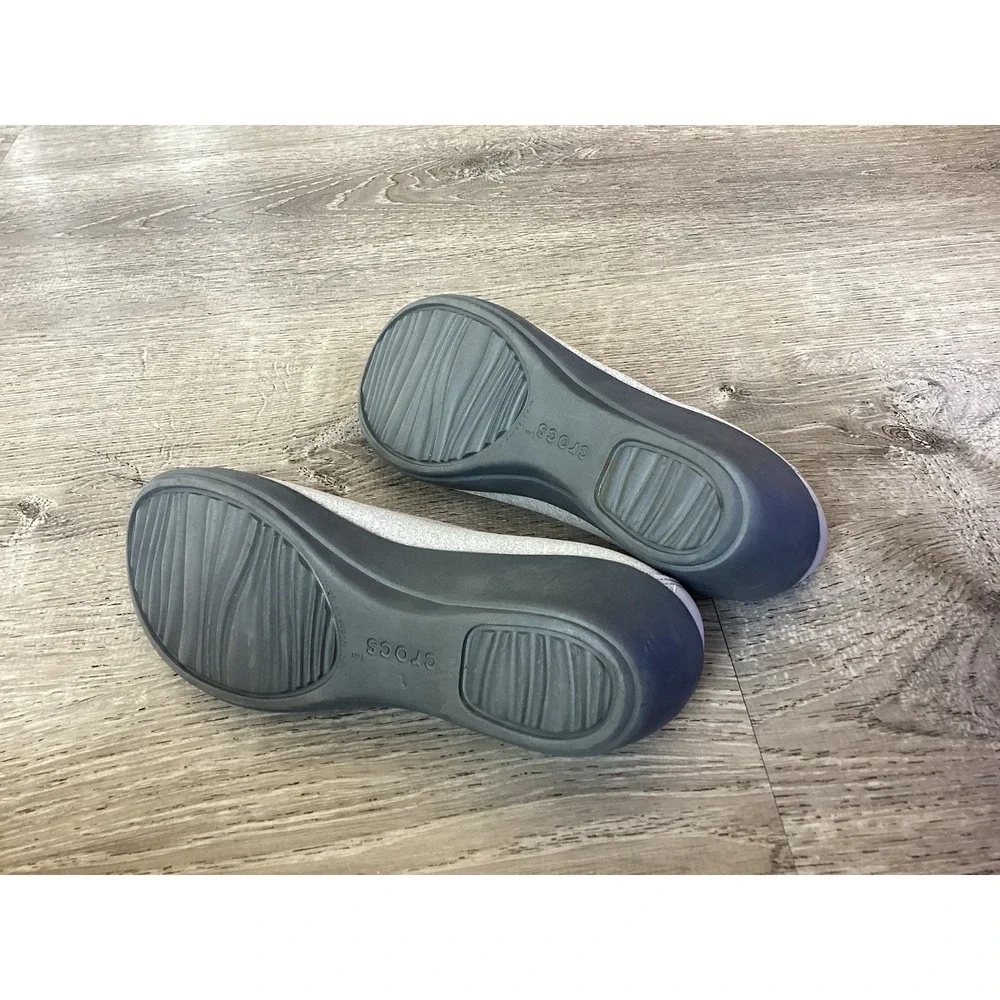 Crocs Shoes Women's Size 7 Heathered Gray Pull On Busy Day Ballet Wedge Casual